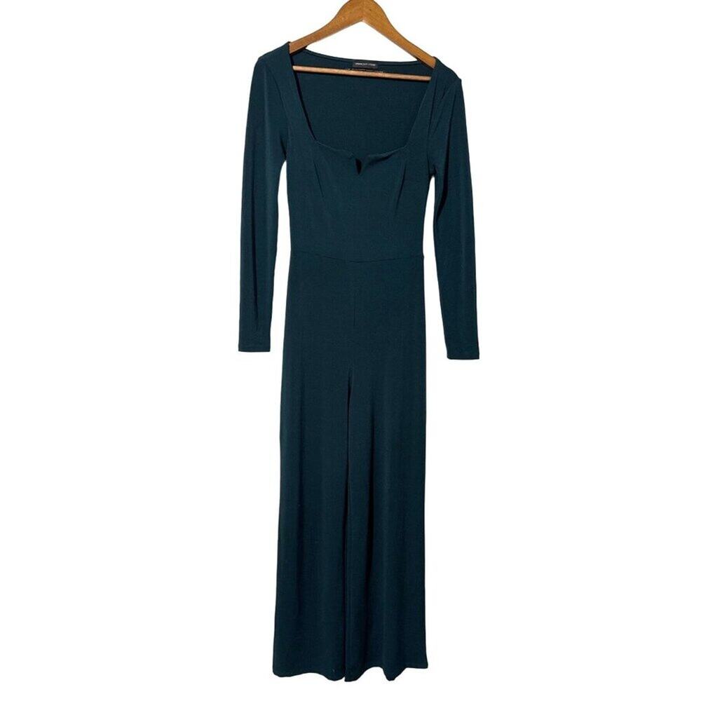 Urban Outfitters Dark Green Vicki VWire Small Wide Leg Stretch Jumpsuit Small - Picture 2 of 10